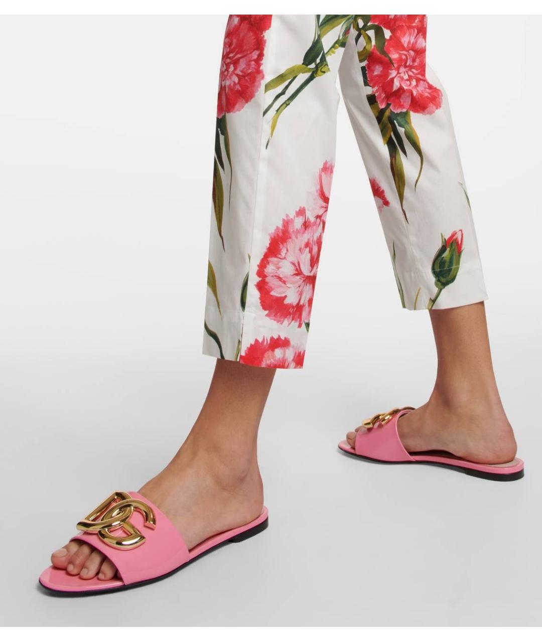 DOLCE&GABBANA Розовые шлепанцы из лакированной кожи, фото 8