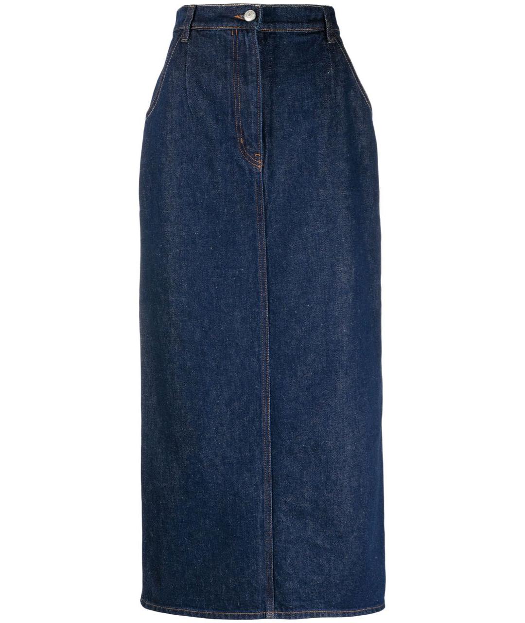 MAGDA BUTRYM Темно-синяя хлопковая юбка миди, фото 1