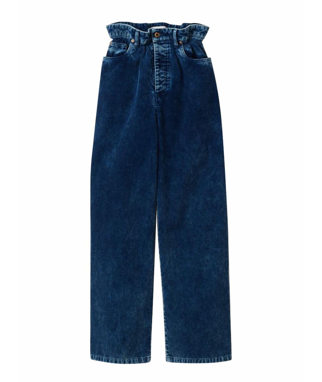 MIU MIU Синие хлопковые прямые джинсы, фото 1