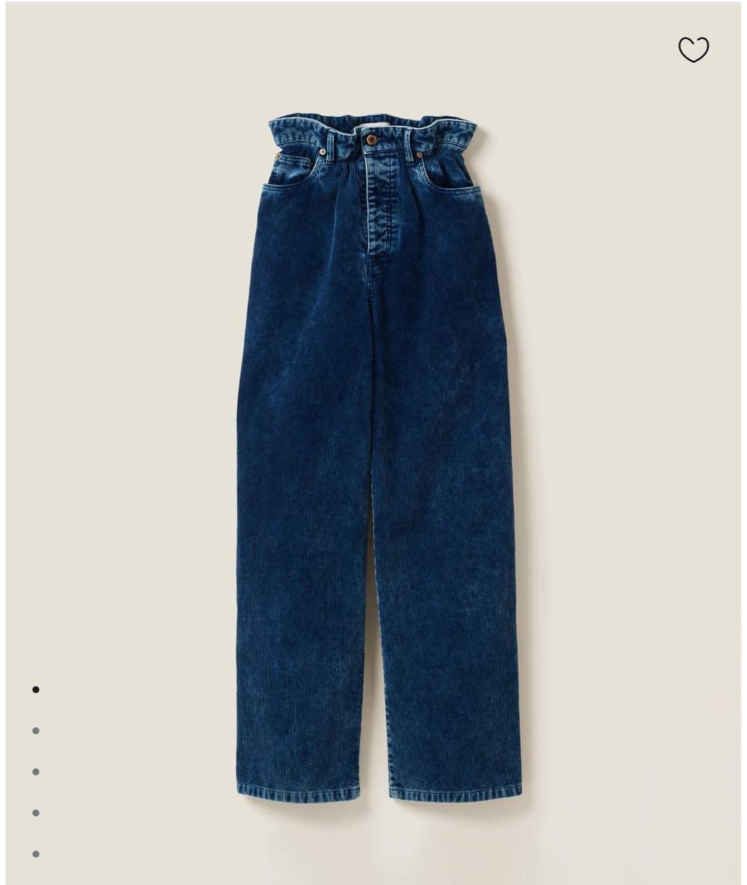 MIU MIU Синие хлопковые прямые джинсы, фото 5