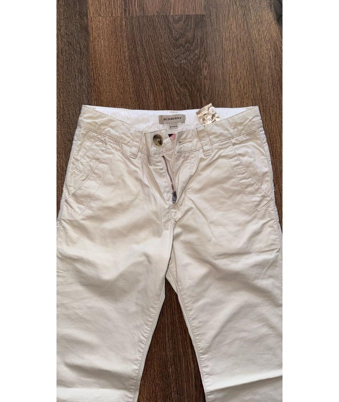 BURBERRY Бежевые хлопковые брюки и шорты, фото 2