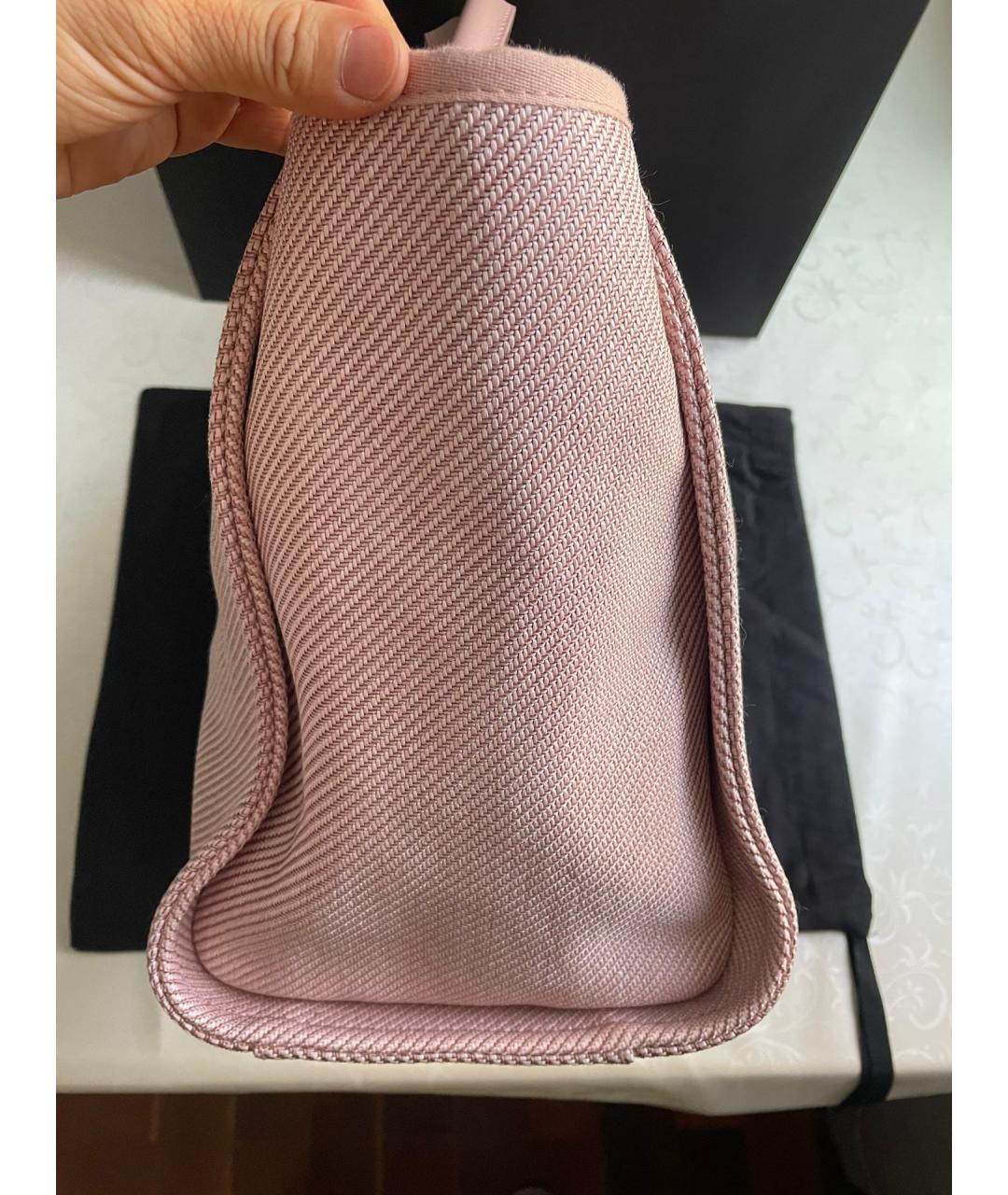 CHANEL PRE-OWNED Розовая тканевая сумка тоут, фото 5