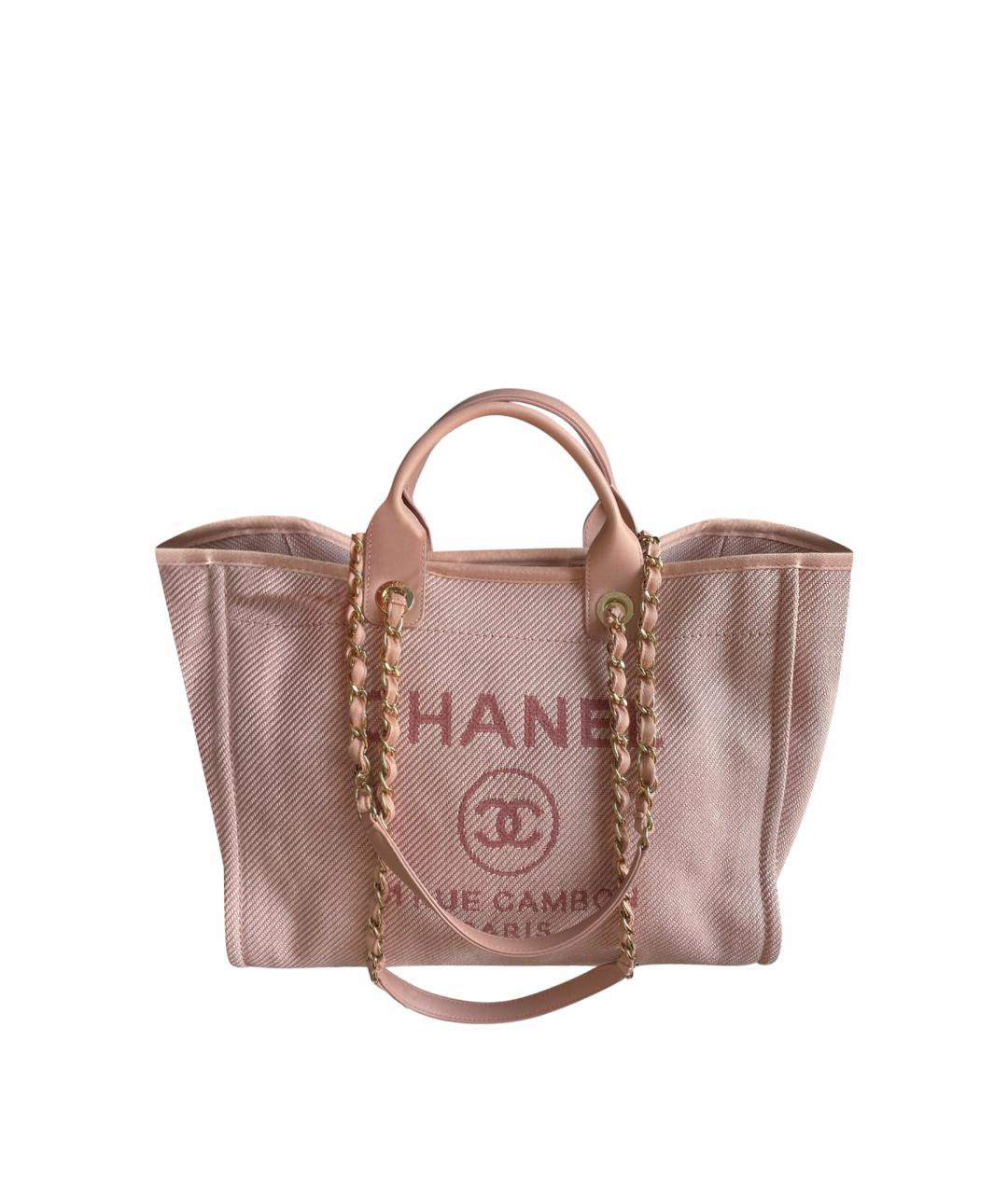 CHANEL PRE-OWNED Розовая тканевая сумка тоут, фото 1
