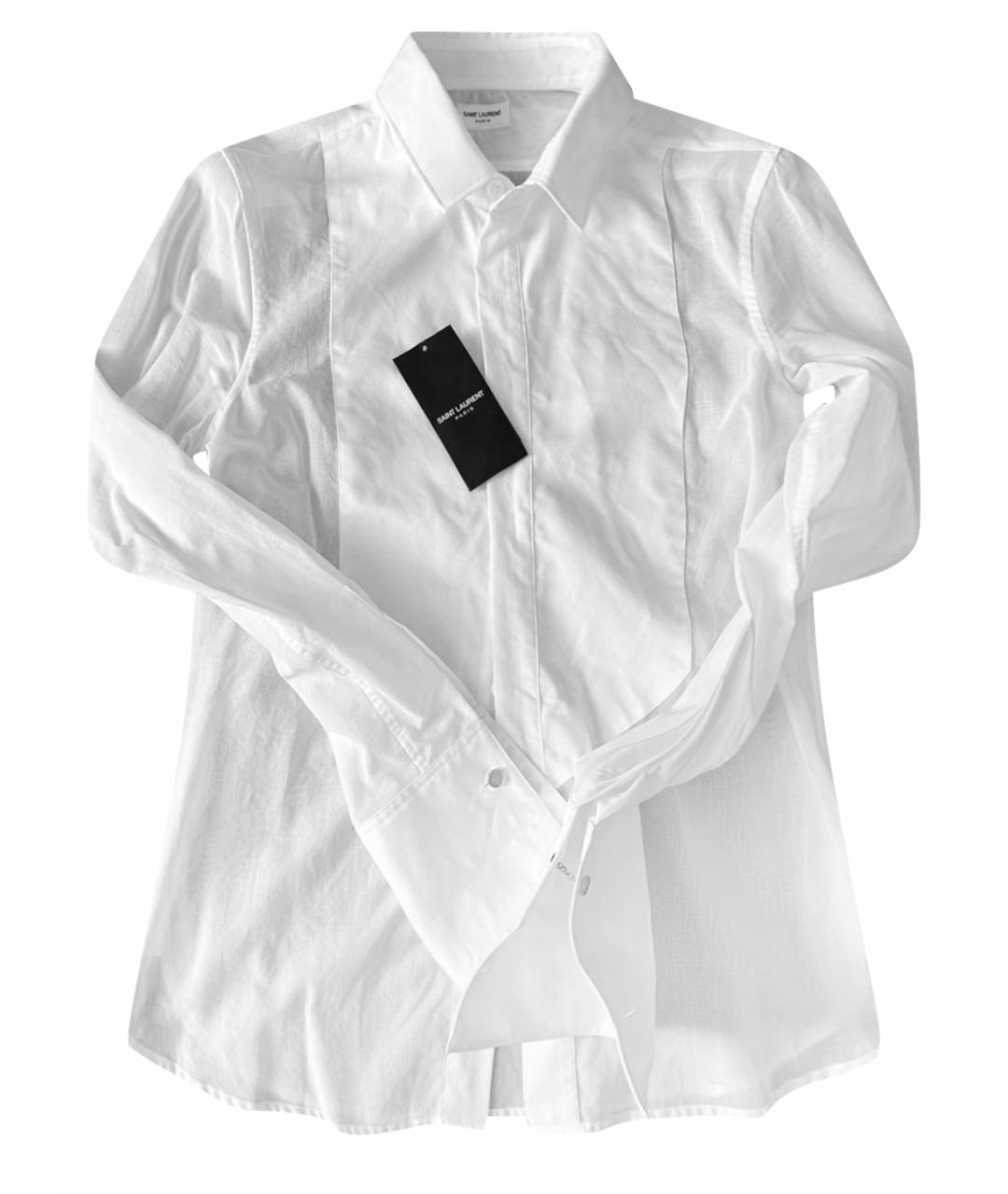 SAINT LAURENT Белая хлопковая рубашка, фото 1