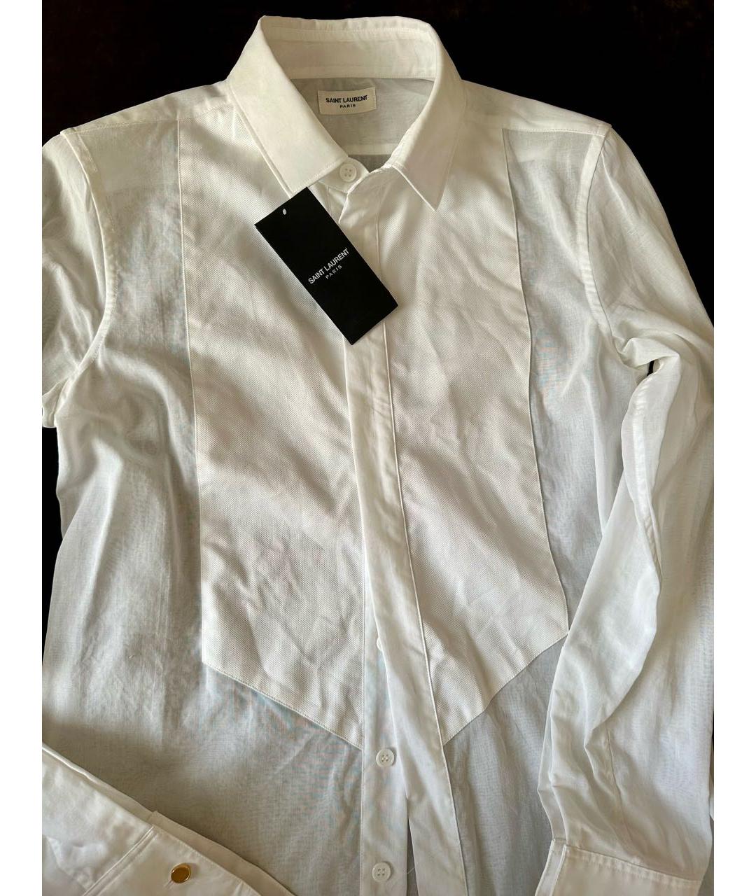 SAINT LAURENT Белая хлопковая рубашка, фото 3