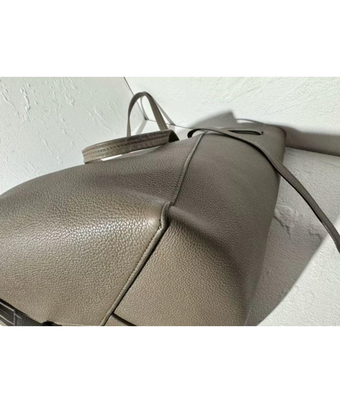 CELINE PRE-OWNED Бежевая кожаная сумка тоут, фото 6