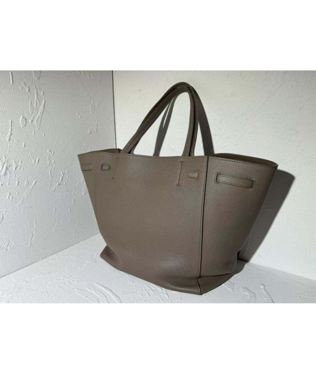 CELINE PRE-OWNED Бежевая кожаная сумка тоут, фото 2