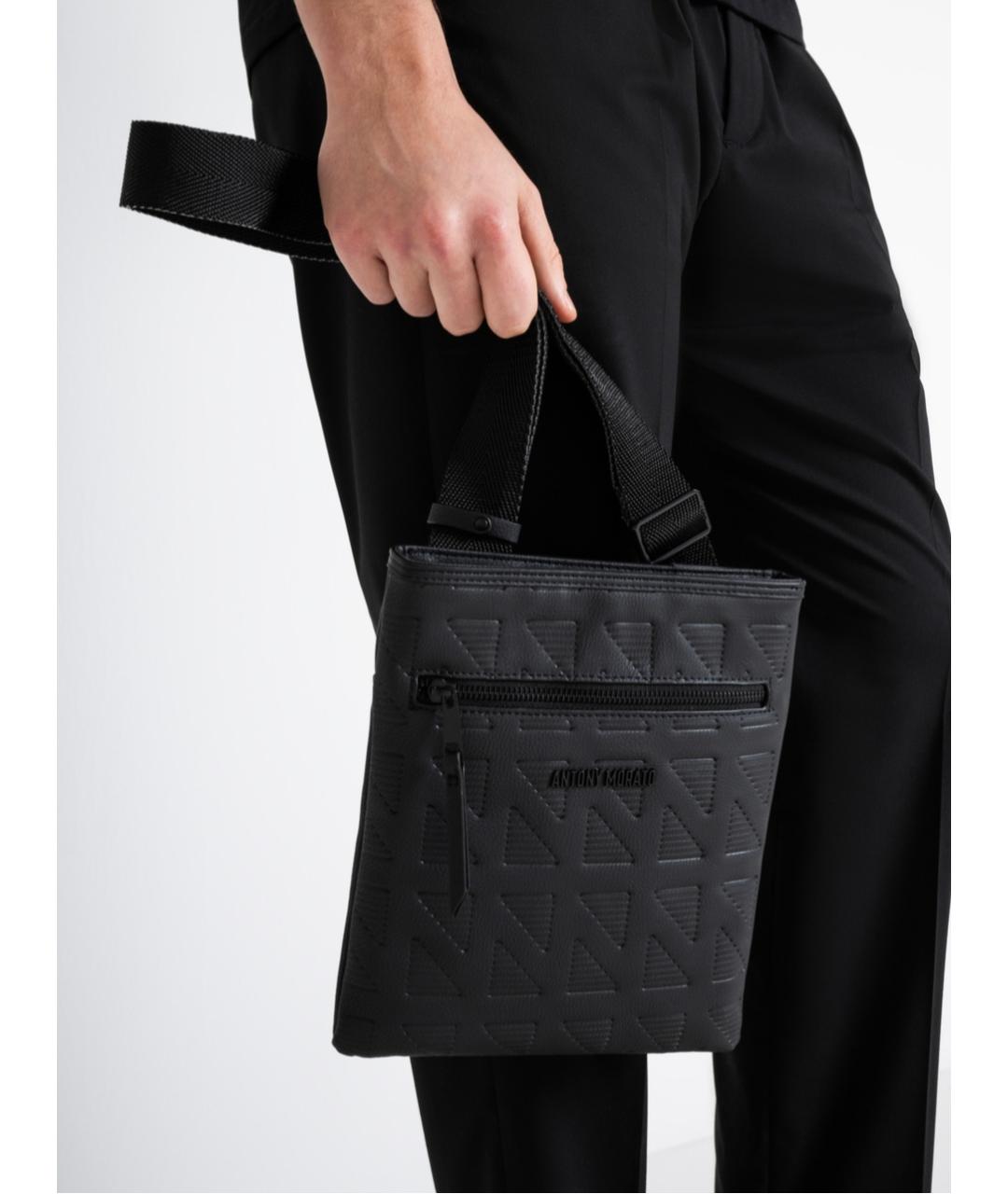 ANTONY MORATO Черная сумка на плечо из искусственной кожи, фото 2