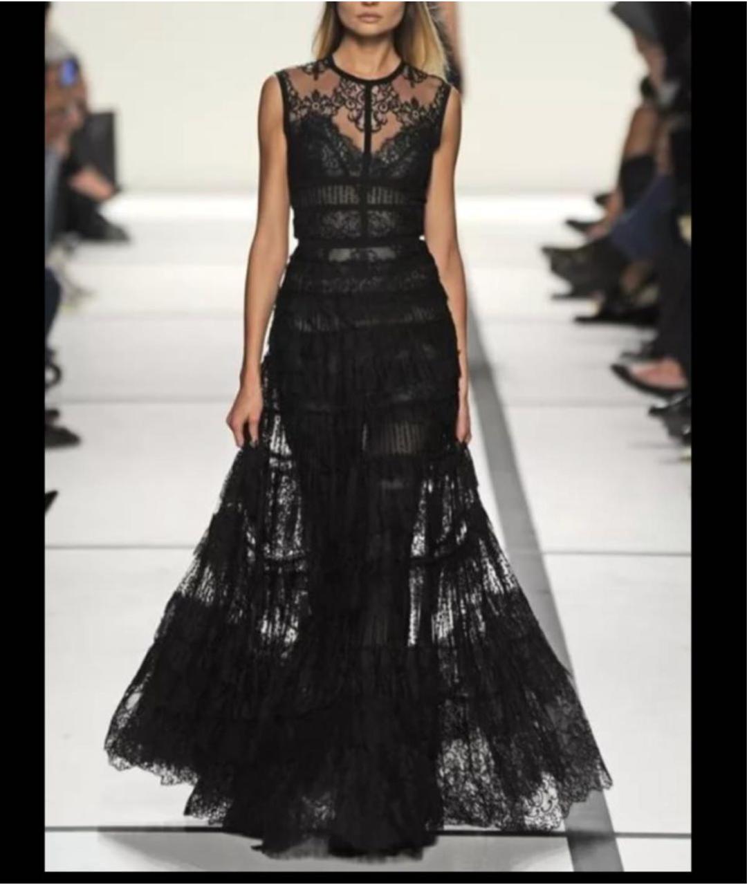 ELIE SAAB Черное кружевное вечернее платье, фото 6