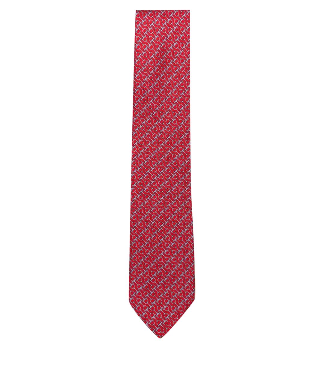 HERMES Красный шелковый галстук, фото 1