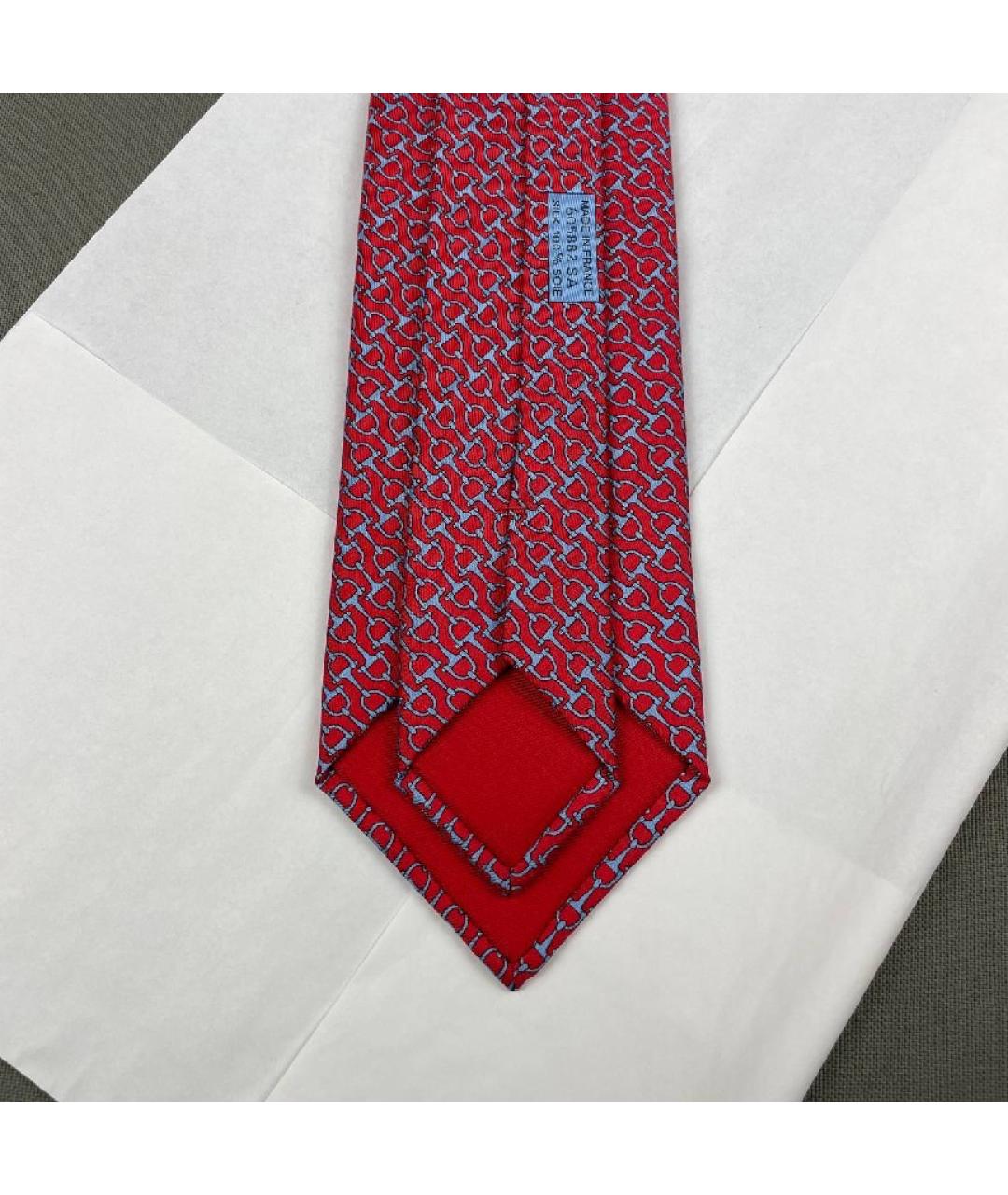 HERMES PRE-OWNED Красный шелковый галстук, фото 4