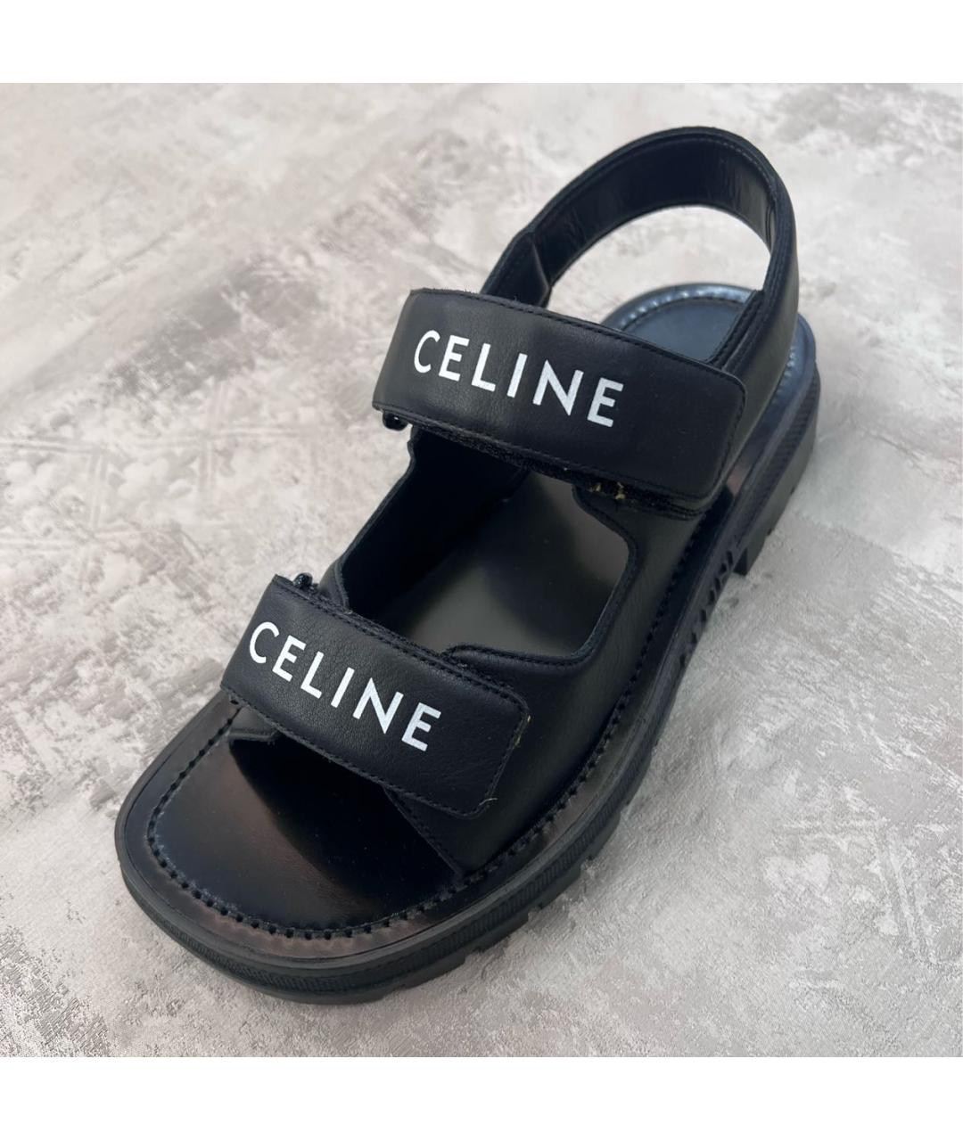 CELINE PRE-OWNED Черные кожаные сандалии, фото 3