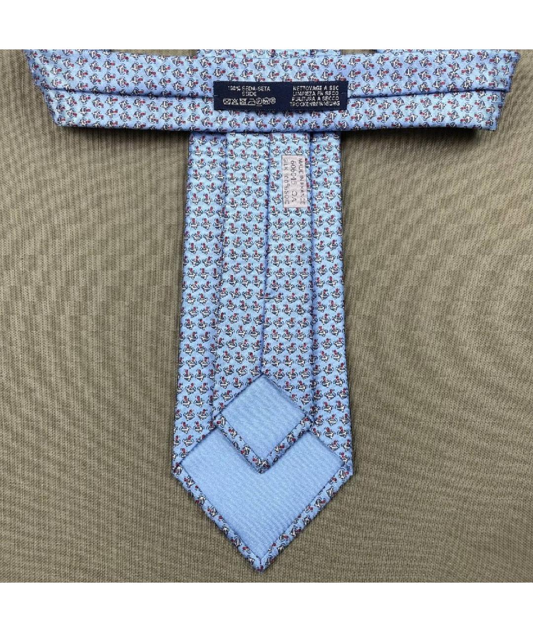 HERMES Голубой шелковый галстук, фото 3