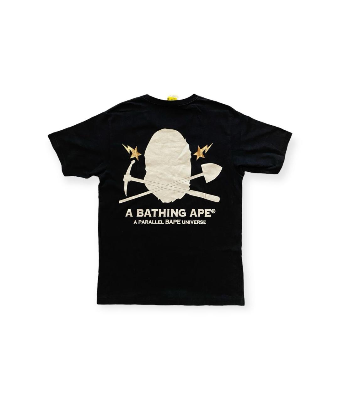 A BATHING APE Черная хлопковая футболка, фото 2