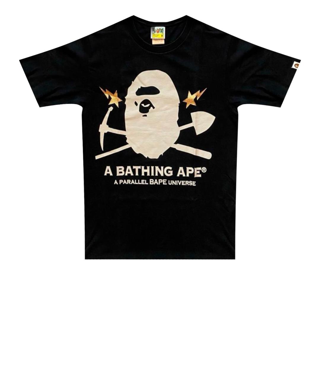 A BATHING APE Черная хлопковая футболка, фото 1