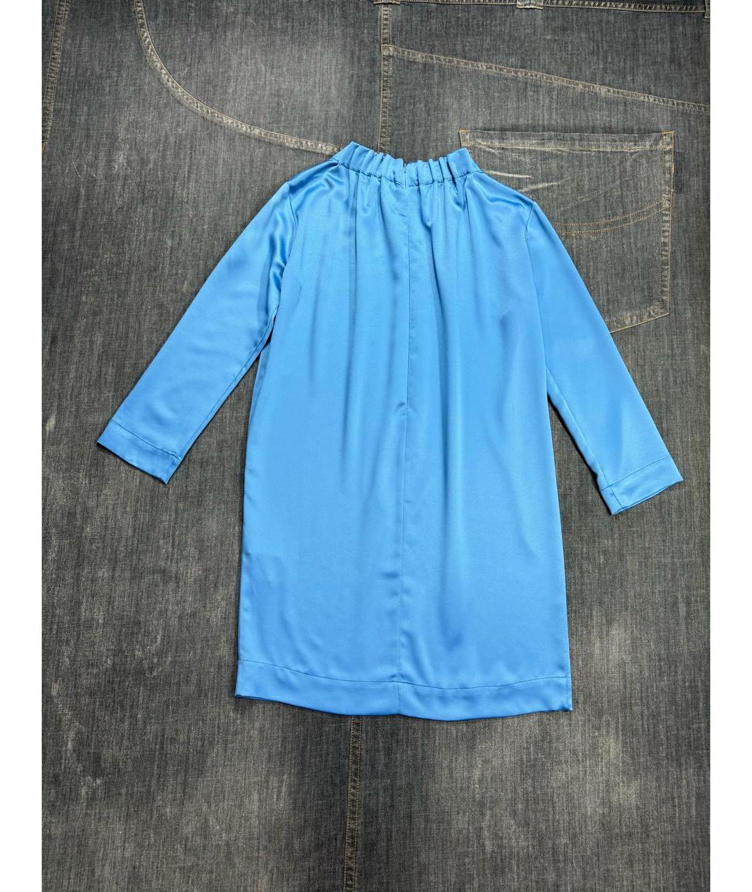 TRUSSARDI Голубое полиэстеровое коктейльное платье, фото 7