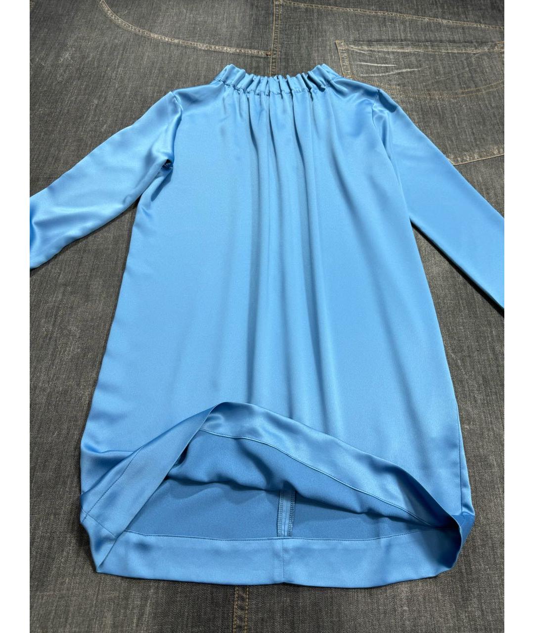 TRUSSARDI Голубое полиэстеровое коктейльное платье, фото 3