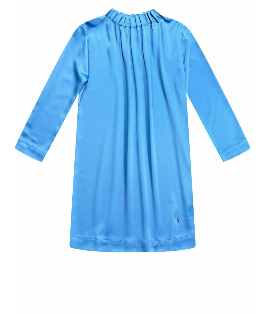 TRUSSARDI Голубое полиэстеровое коктейльное платье, фото 1
