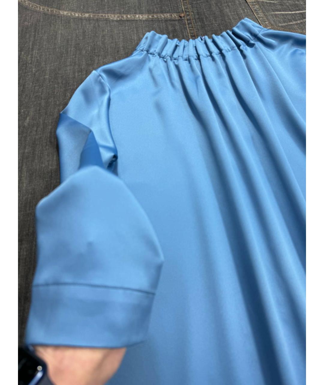 TRUSSARDI Голубое полиэстеровое коктейльное платье, фото 6