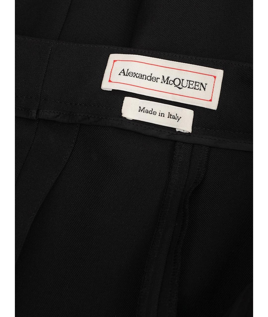 ALEXANDER MCQUEEN Черные шерстяные брюки узкие, фото 3