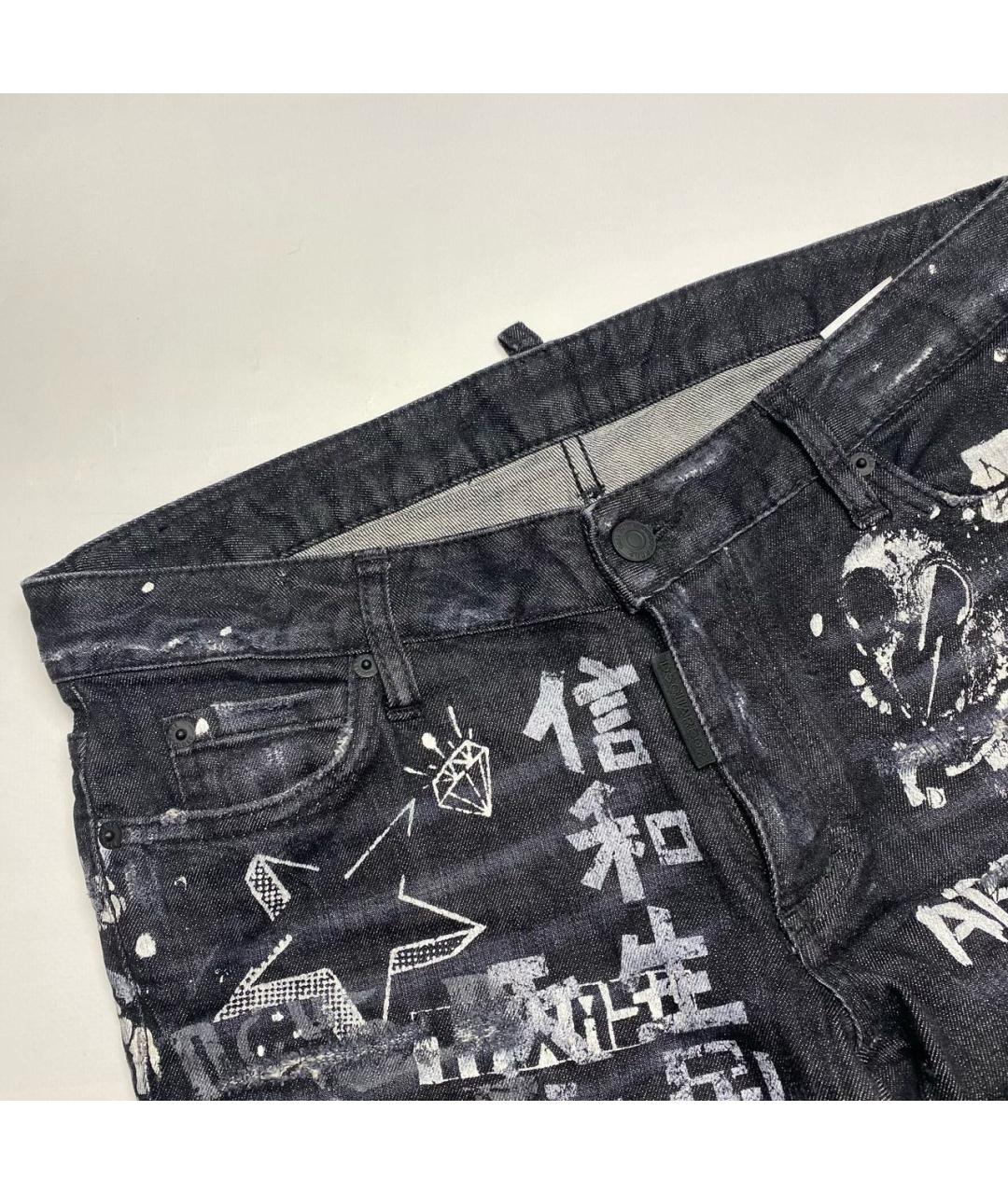 DSQUARED2 Черные хлопковые джинсы слим, фото 4