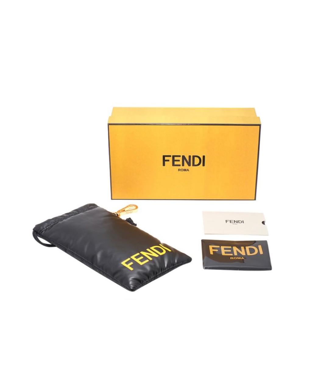 FENDI Желтые металлические солнцезащитные очки, фото 4