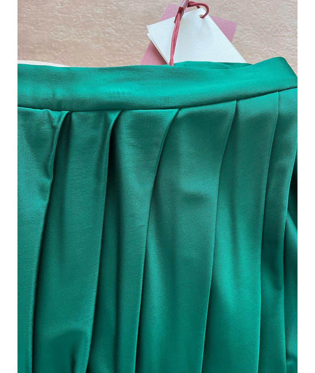 MAX MARA STUDIO Зеленая вискозная юбка миди, фото 4