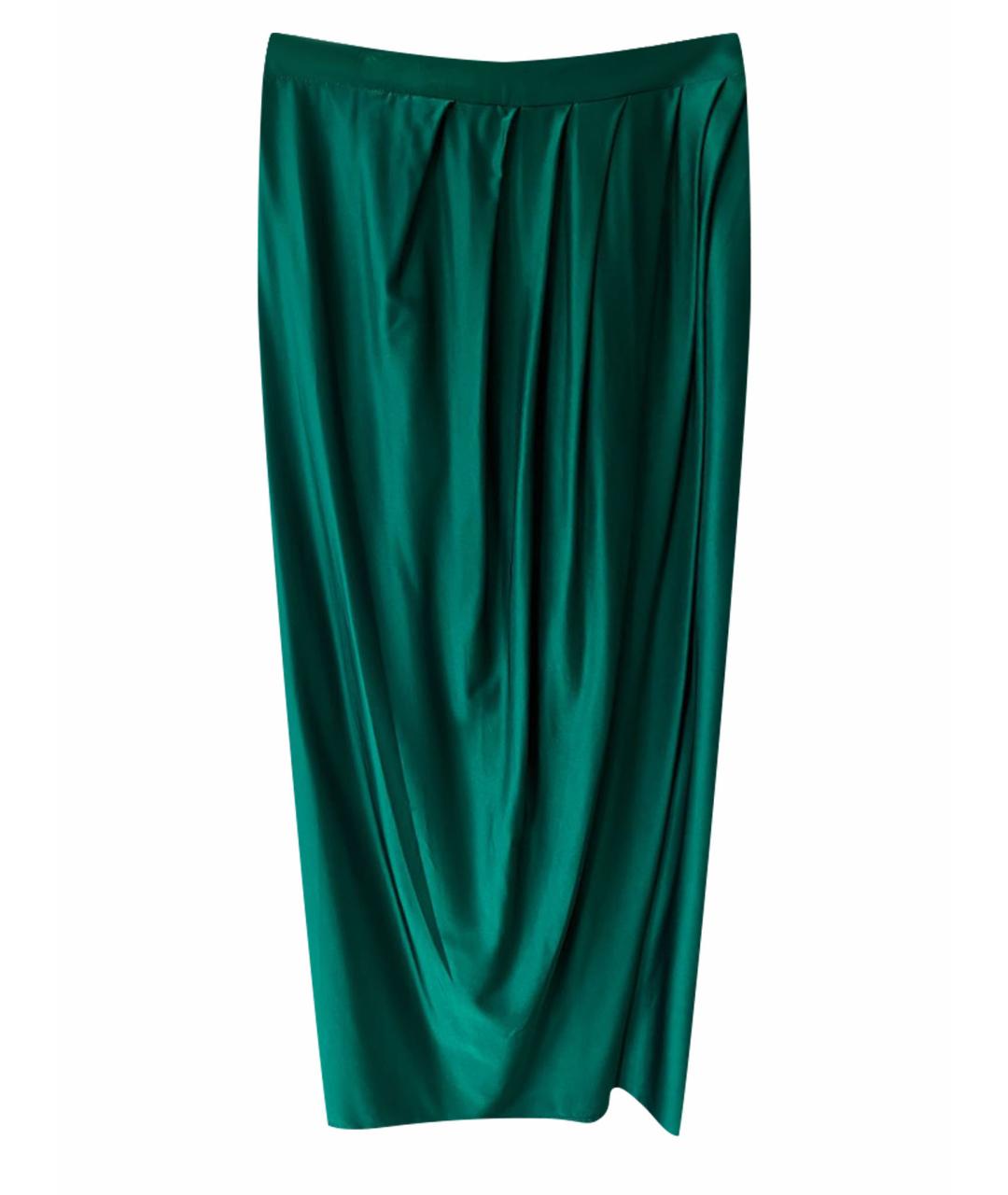 MAX MARA STUDIO Зеленая вискозная юбка миди, фото 1