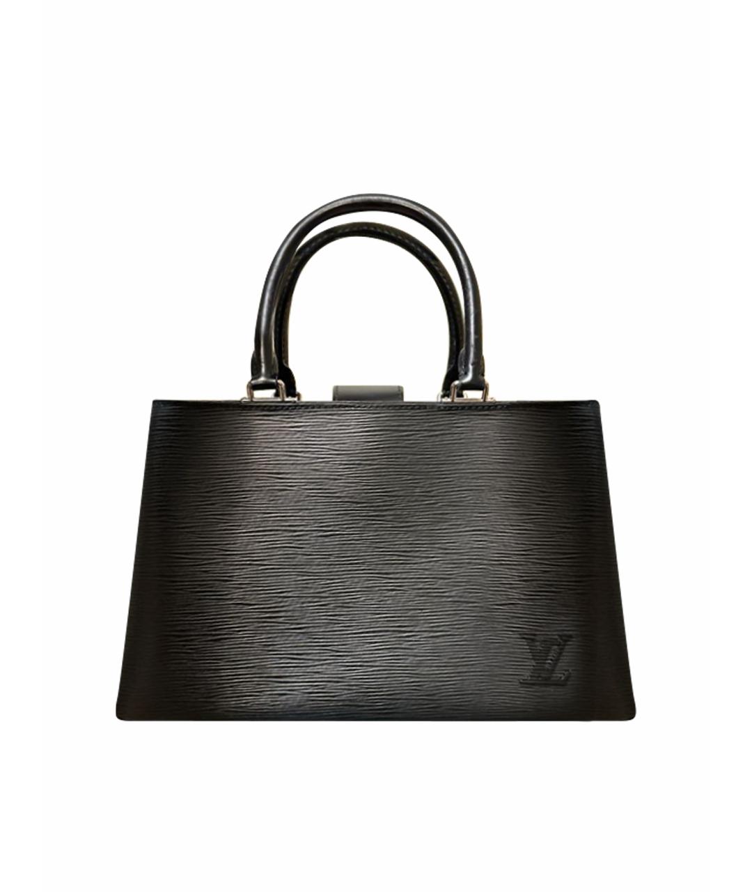 LOUIS VUITTON Черная кожаная сумка с короткими ручками, фото 1