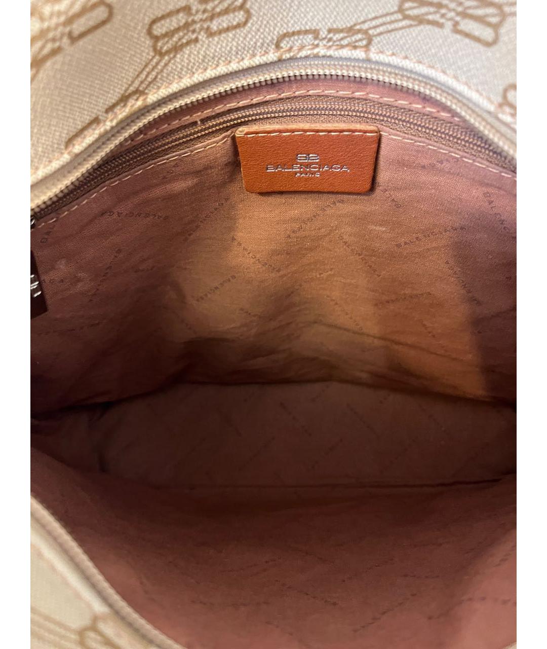 BALENCIAGA Бежевая кожаная сумка через плечо, фото 5