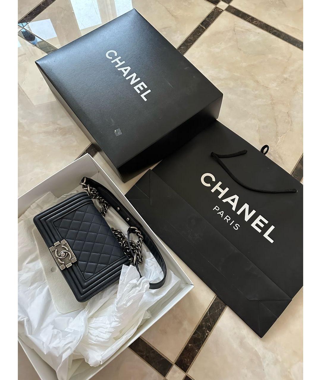 CHANEL PRE-OWNED Черная кожаная сумка через плечо, фото 5