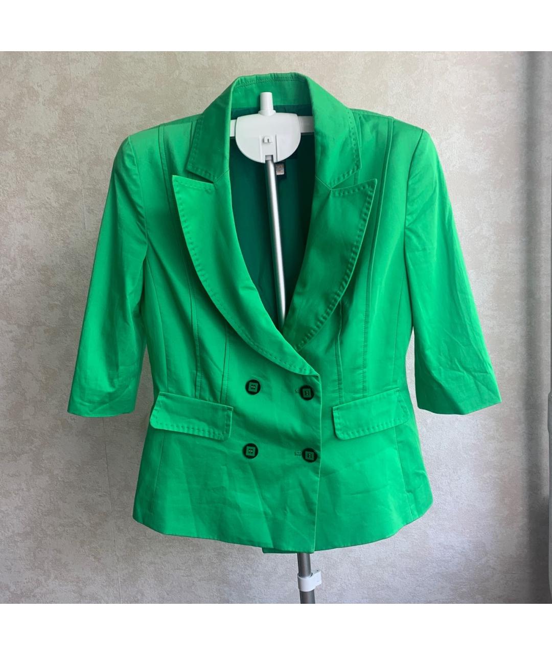 CAVALLI CLASS Зеленый хлопко-эластановый жакет/пиджак, фото 9