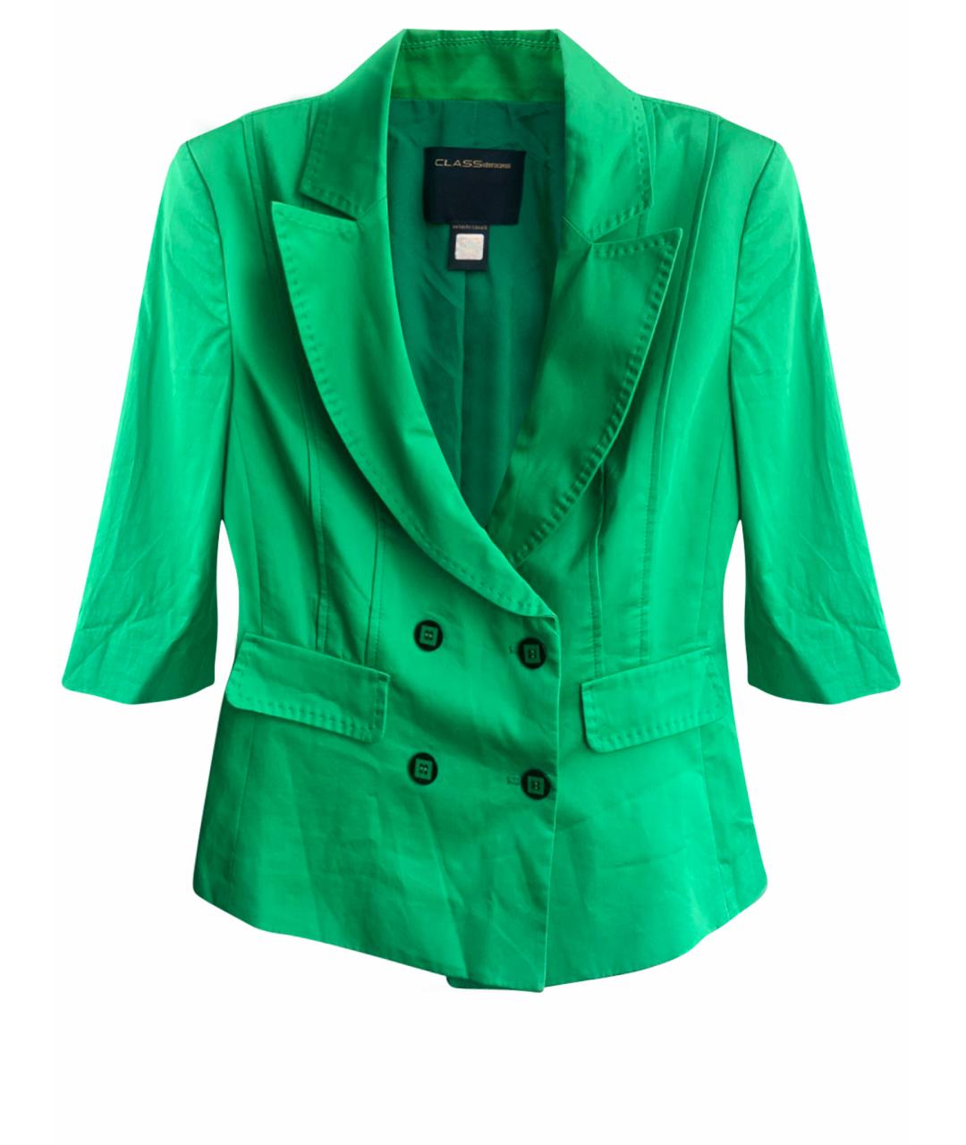 CAVALLI CLASS Зеленый хлопко-эластановый жакет/пиджак, фото 1