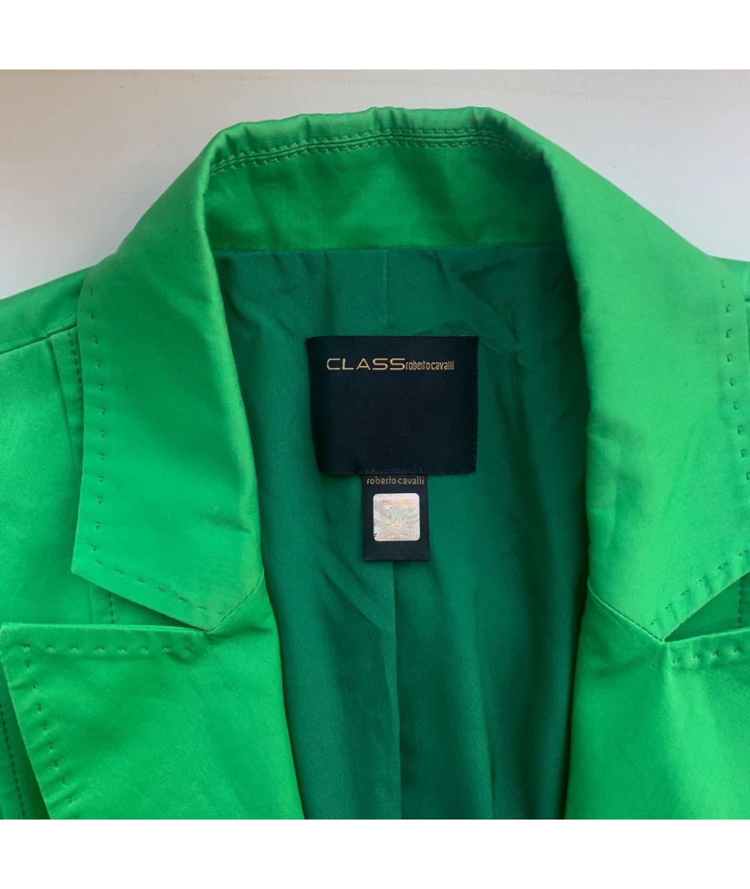 CAVALLI CLASS Зеленый хлопко-эластановый жакет/пиджак, фото 3