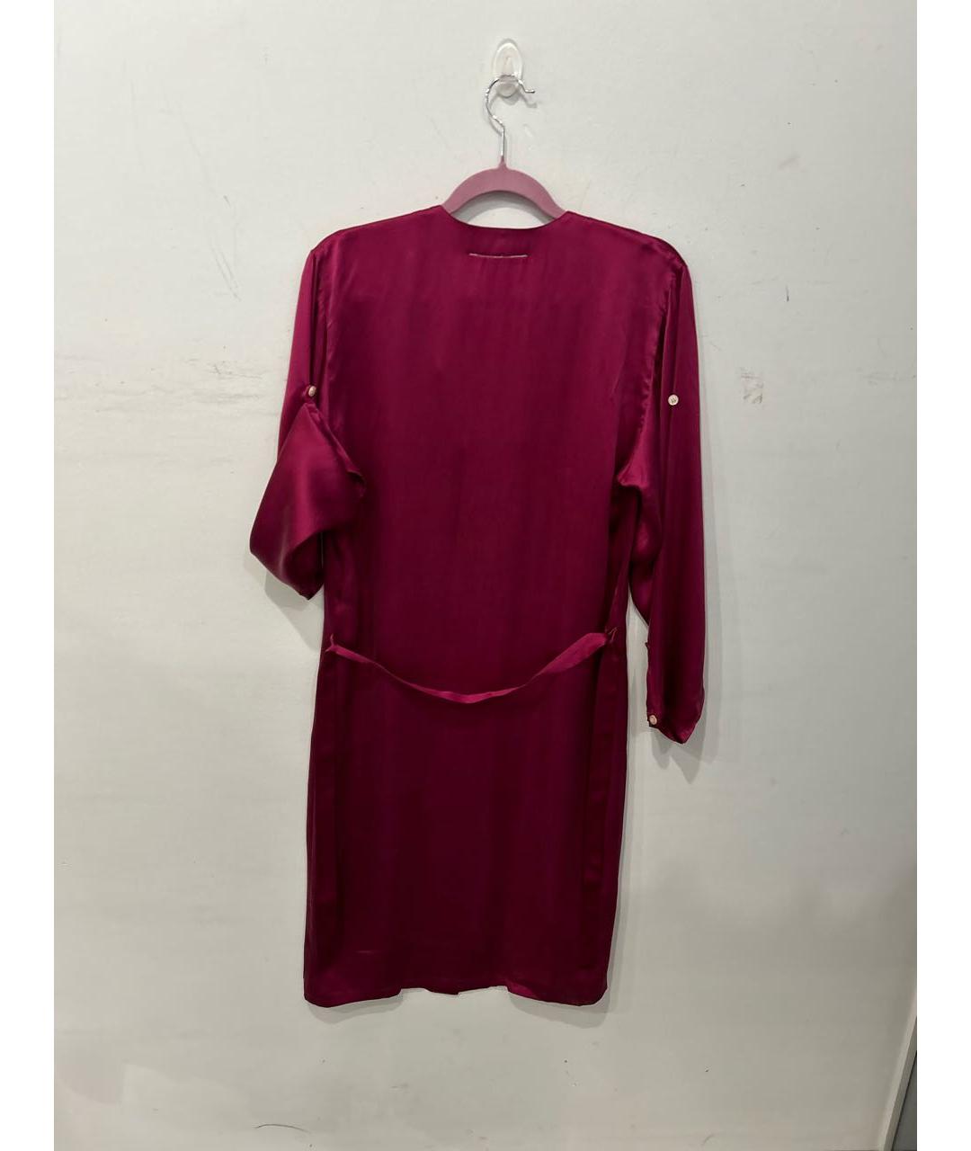 MM6 MAISON MARGIELA Бордовое шелковое повседневное платье, фото 2