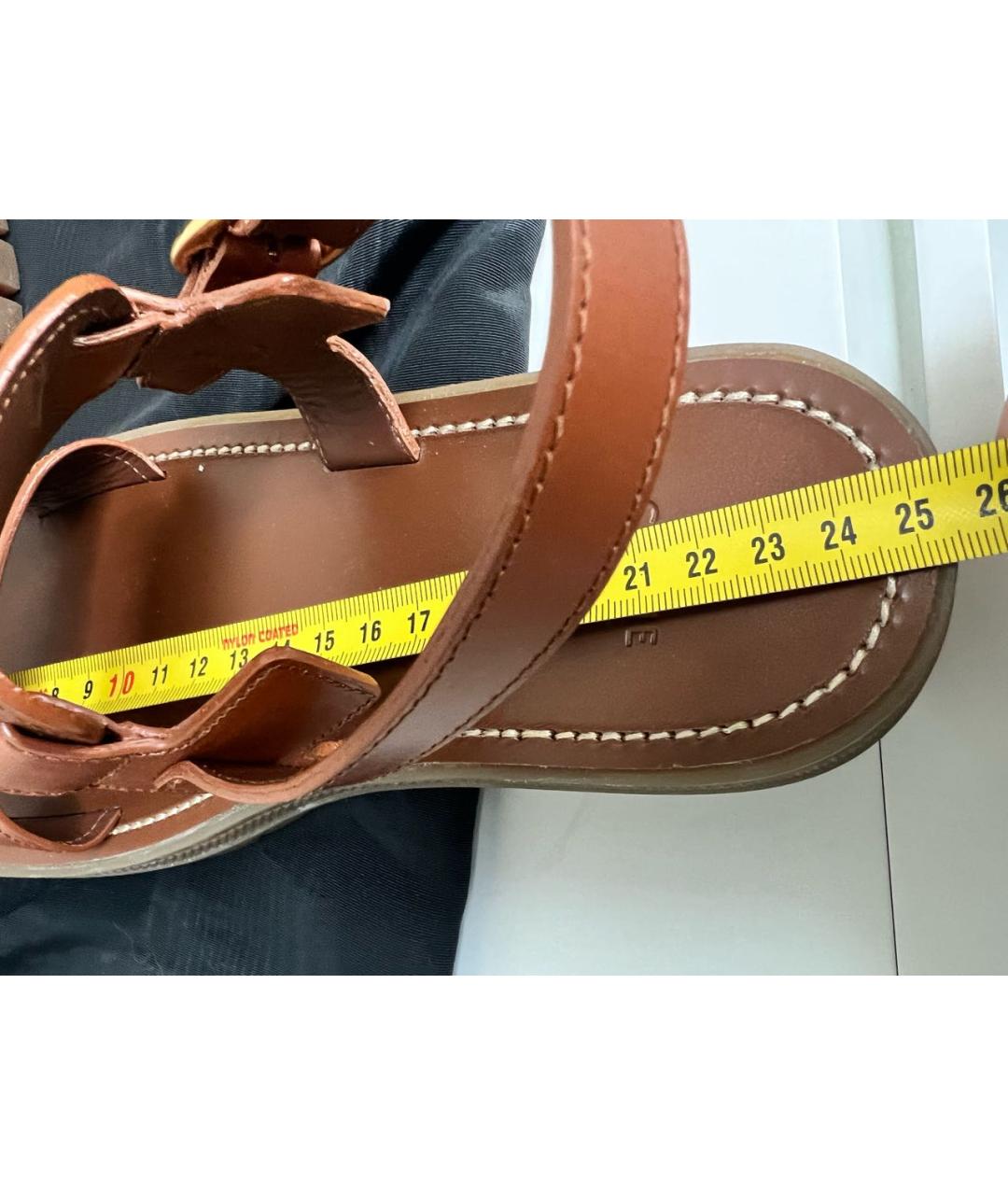 CELINE PRE-OWNED Коричневые кожаные сандалии, фото 8