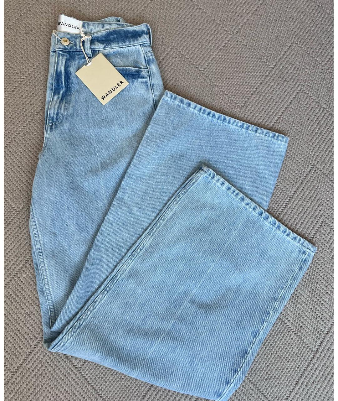 WANDLER Голубые хлопковые джинсы клеш, фото 8