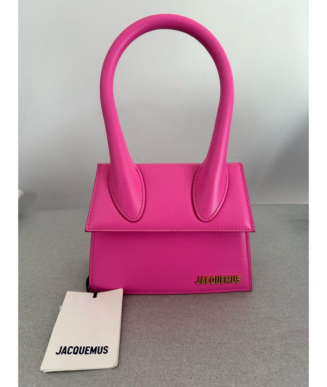 JACQUEMUS Розовая сумка через плечо из искусственной кожи, фото 5
