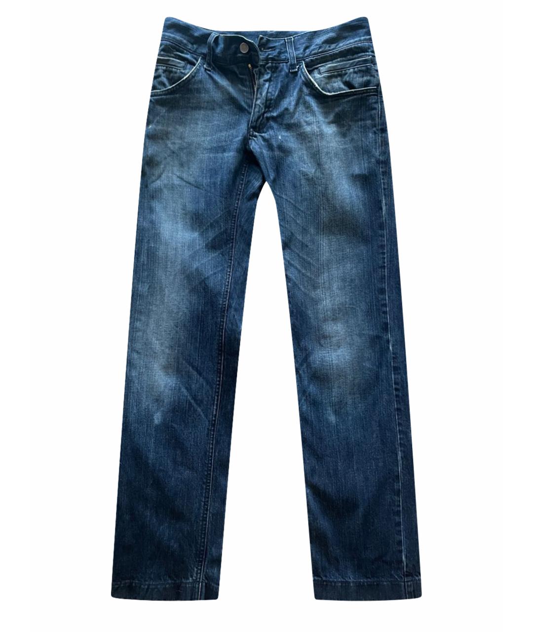DOLCE&GABBANA Темно-синие хлопковые прямые джинсы, фото 1