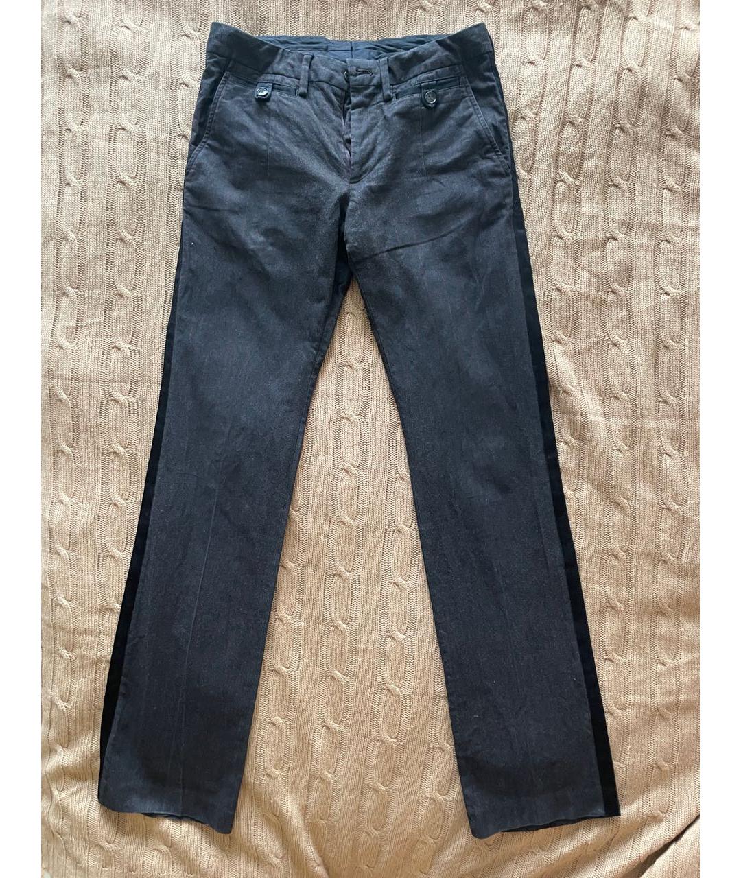 DOLCE&GABBANA Коричневые хлопковые классические брюки, фото 6