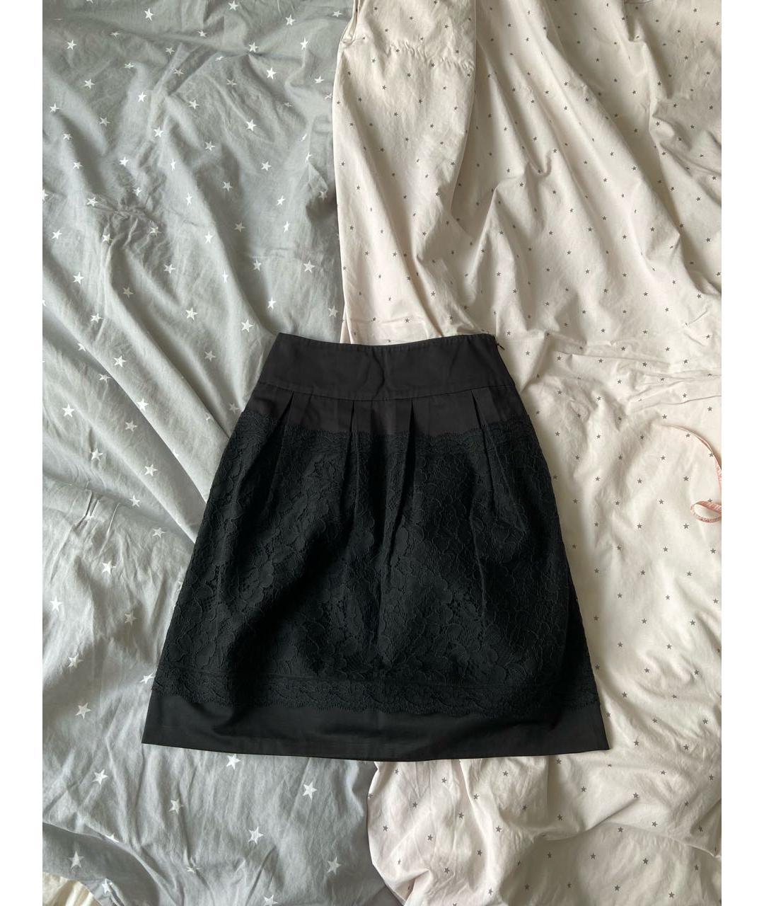 MOSCHINO Черная хлопковая юбка мини, фото 6