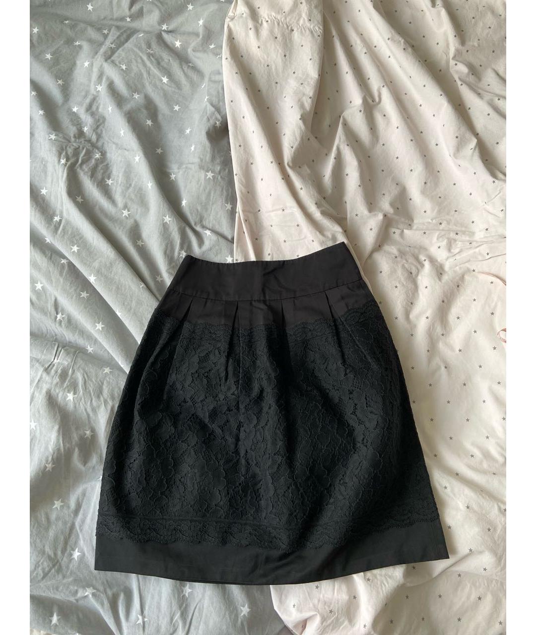 MOSCHINO Черная хлопковая юбка мини, фото 2