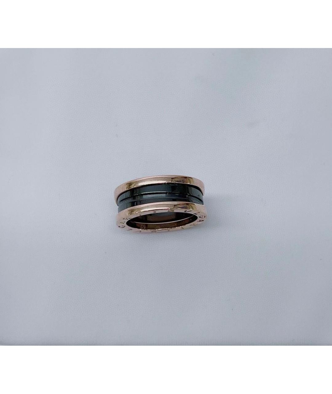 BVLGARI Черное кольцо из розового золота, фото 5