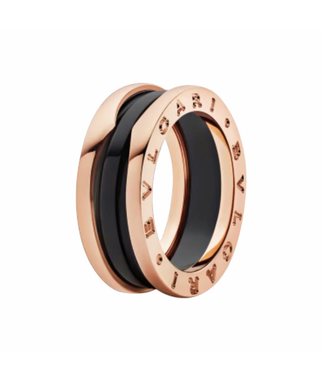 BVLGARI Черное кольцо из розового золота, фото 1