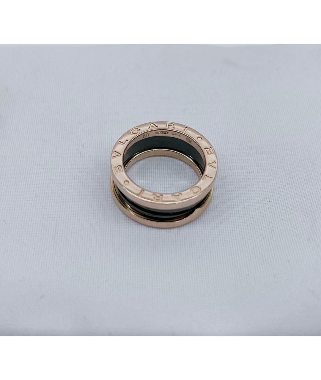 BVLGARI Черное кольцо из розового золота, фото 8
