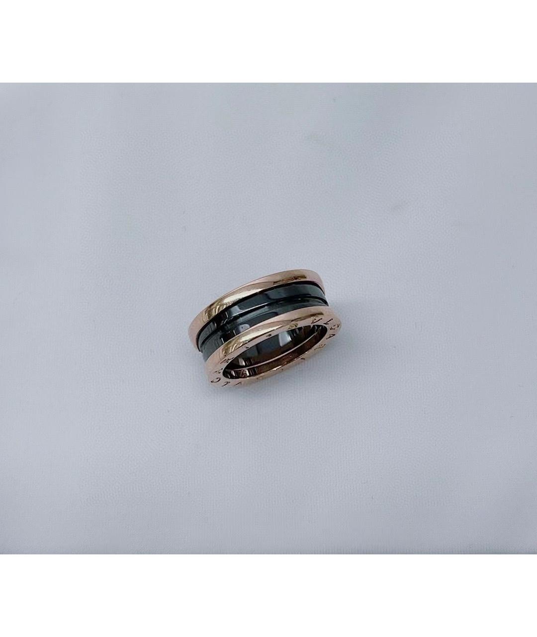 BVLGARI Черное кольцо из розового золота, фото 7