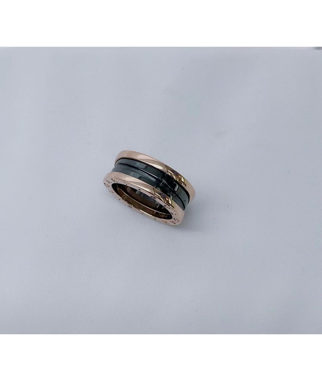 BVLGARI Черное кольцо из розового золота, фото 6