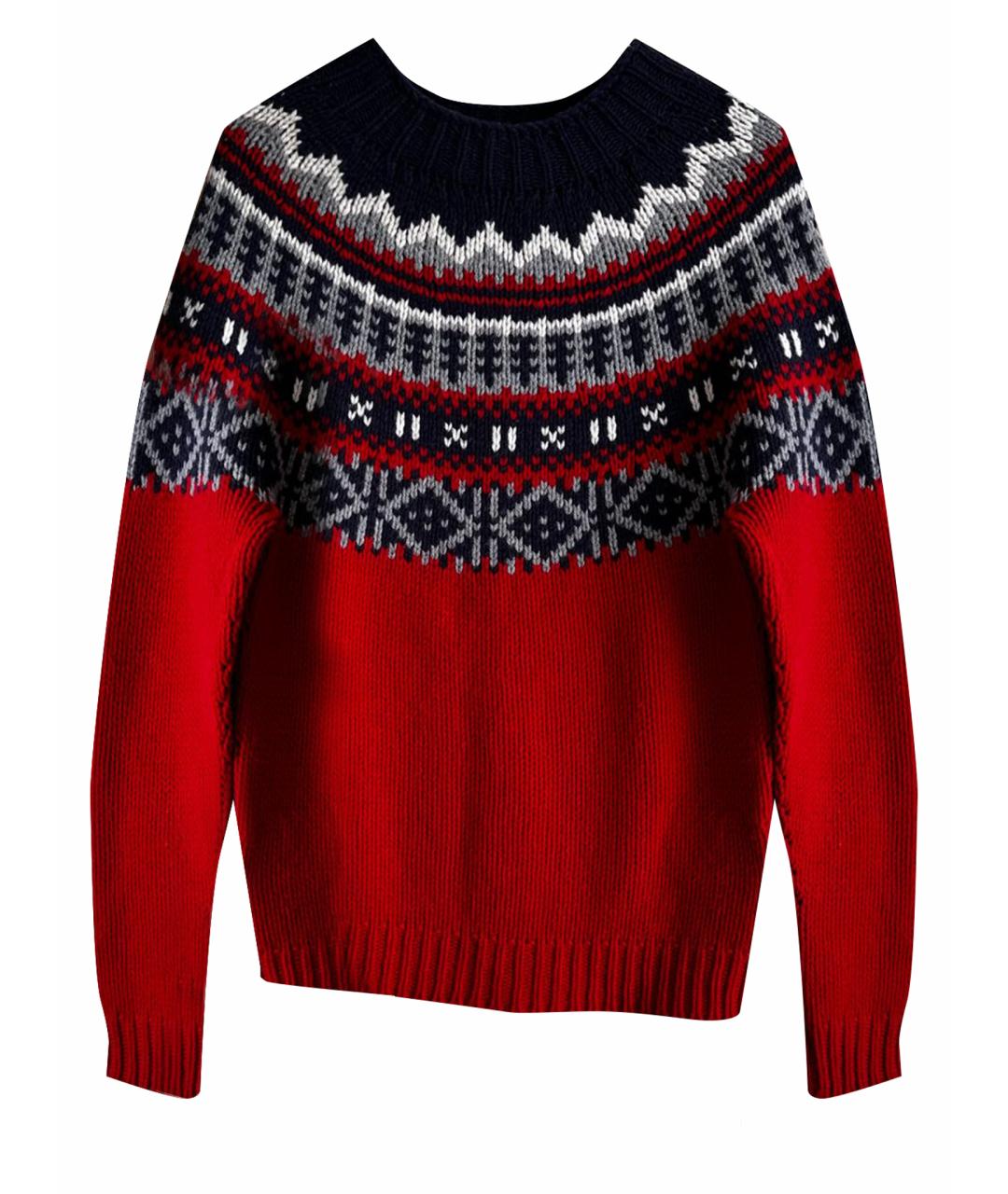 MONCLER Красный шерстяной джемпер / свитер, фото 1