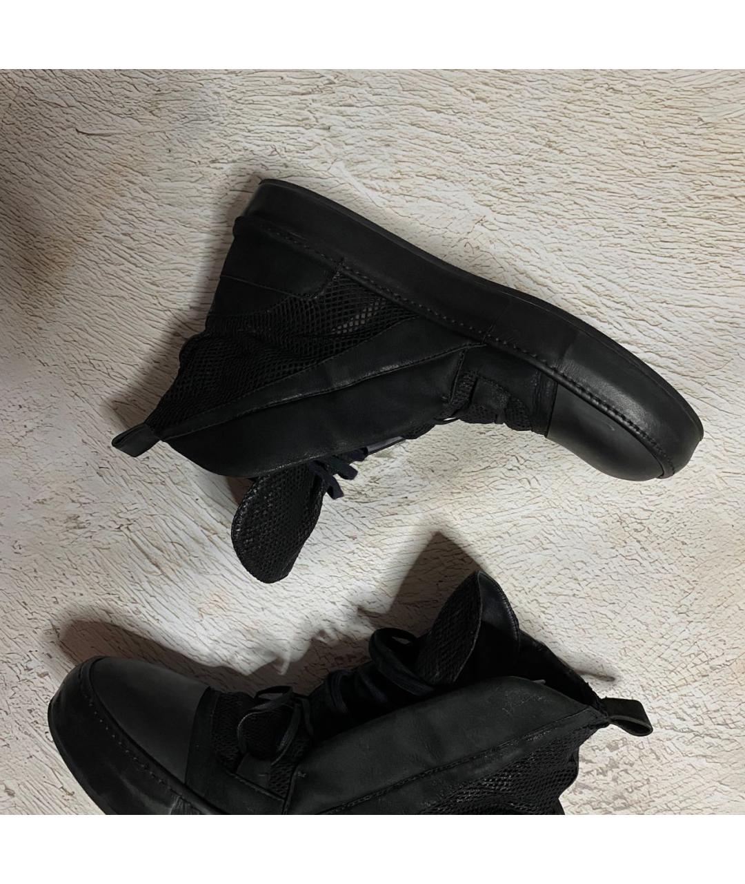 LOST & FOUND RIA DUNN Черные кожаные высокие кроссовки / кеды, фото 7
