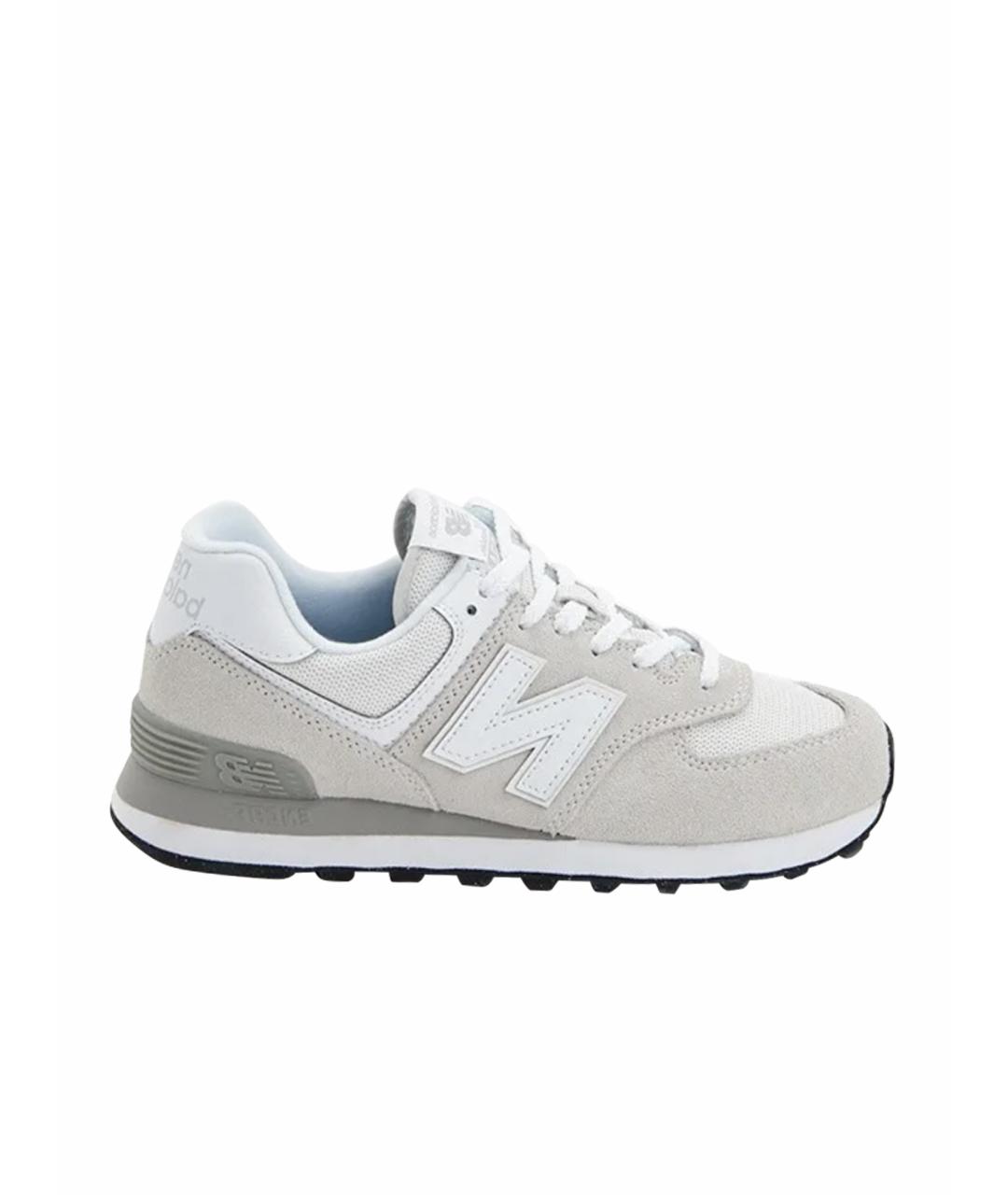 NEW BALANCE Серые кожаные кроссовки, фото 1